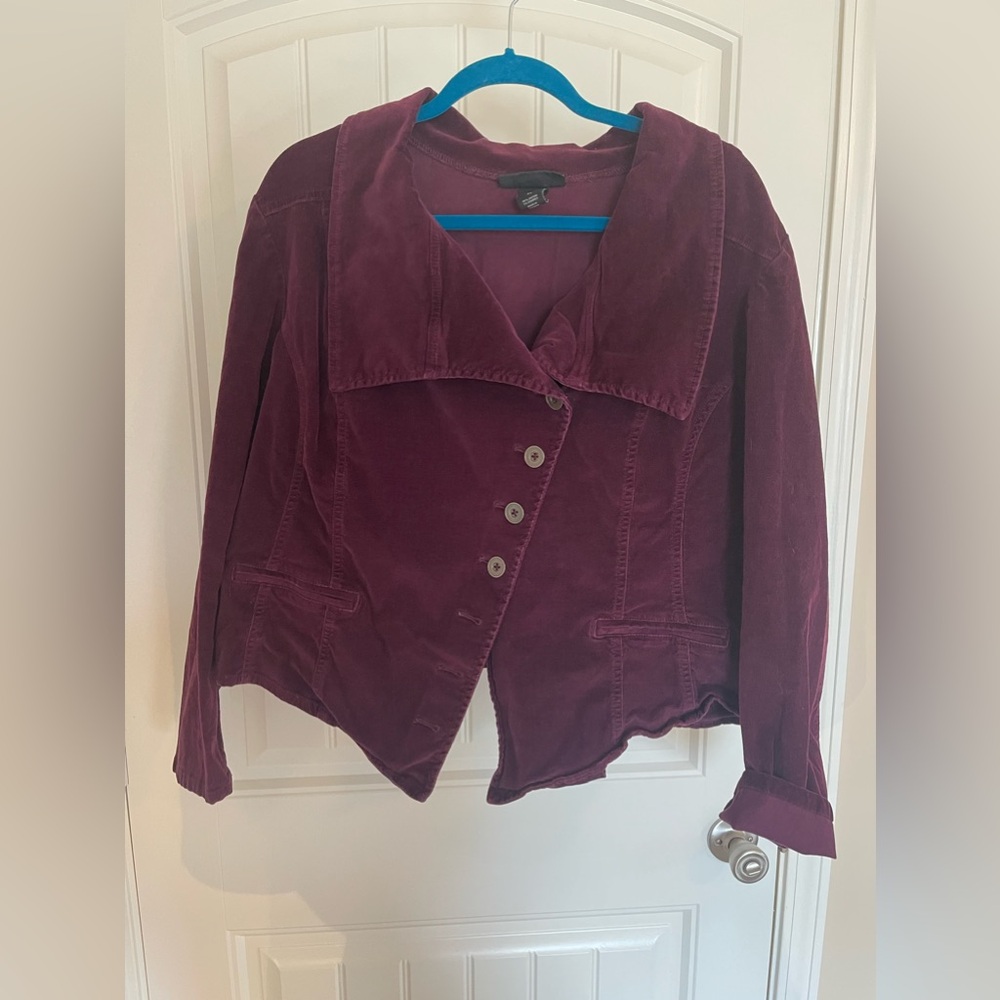 Lane Bryant size 24 burgundy asymmetrical blazer